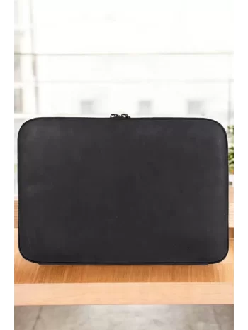 Macbook Air Pro 13 & 13.3 İnç Hakiki Deri Siyah Laptop Kılıfı
