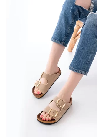 Bej Günlük Birkenstock Kadın Terlik