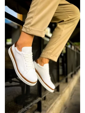 TB979 Santoni GBT Spor Erkek Ayakkabı BEYAZ/TABA
