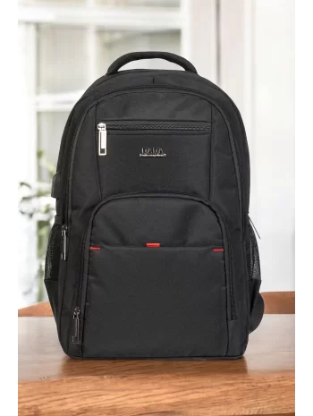 Siyah Sportif Darbe Emici Su Geçirmez 13,3-14 inç Laptop Sırt Çantası