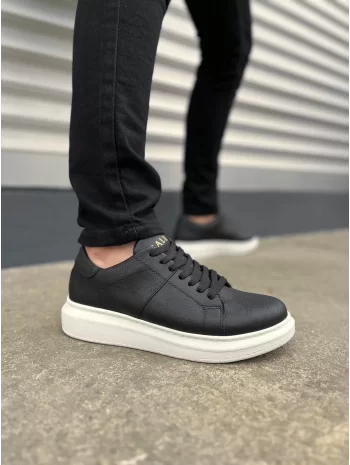 Tb151 Boost Bağcıklı Cilt Erkek Günlük Sneaker Ayakkabı Cbt - Siyah