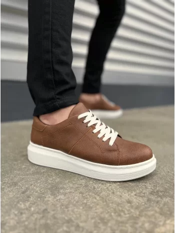 Tb151 Boost Bağcıklı Cilt Erkek Günlük Sneaker Ayakkabı Cbt - Taba