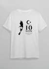 10 Kasım Atatürk Baskılı T-shirt - Beyaz