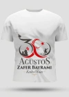 30 Ağustos Oversize Baskılı T-shirt - Beyaz