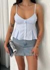 Askılı Dekolte detaylı crop - Açık Mavi