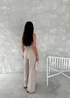 Ayrobin Oversize Kadın Pantalon - Bej