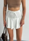 Ayrobin Şortlu Etek - Beyaz