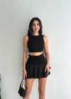 Ayrobin Şortlu Etek - Siyah