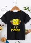 Bisiklet Yaka Kısa Kol Çocuk Baskılı T-Shirt - Siyah