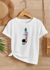 Çocuk Unisex Baskılı T-Shirt - Beyaz