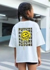 Çocuk Unisex Baskılı T-Shirt - Beyaz