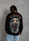 Erkek 3 İplik Gangster Baskılı Sweatshirt - Siyah