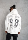 Erkek 98 Baskılı Kapşonlu Sweat - Beyaz