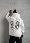 Erkek 98 Baskılı Kapşonlu Sweat - Beyaz