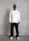 Erkek 98 Baskılı Kapşonlu Sweat - Beyaz