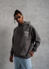Erkek 98 Baskılı Kapşonlu Sweat - Gri