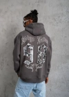 Erkek 98 Baskılı Kapşonlu Sweat - Gri