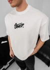 Erkek Baskılı Oversize - Beyaz