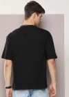 Erkek Baskılı Oversize T-shirt - Siyah