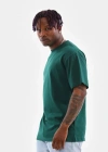 erkek  Düz Bisiklet Yaka T-Shirt - Koyu Yeşili