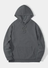 Erkek Düz Kapüşonlu Sweat - Füme