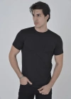 Erkek File Cepli Slim fit T-shirt - Siyah