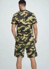 Erkek Kamuflaj Desenli Tişört Şort Takım Regular Fit Spor 2’li - Kamuflaj
