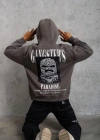Erkek Paradise Baskılı Kapüşonlu Sweat - Gri