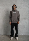 Erkek Paradise Baskılı Kapüşonlu Sweat - Gri
