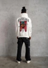 Erkek SCHOOL BOY Baskılı Kapüşonlu Sweat - Beyaz