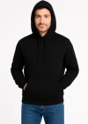 Erkek Üç İplik Kapüşonlu Kanguru Cepli SweatShirt hoodie - Siyah