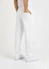 Erkek Üç iplik Kışlık Pamuklu Ovarsize Bağcıklı Düz Paça Cepli Eşofman Altı Spor Rahat Model - Beyaz
