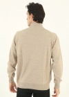 Erkek Yarım Balıkçı Yaka Triko Kazak - Bej