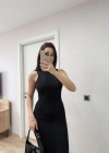 Fitilli Triko Elbise Kolsuz Sırtı Kapalı Maxi Uzun Boy - Siyah