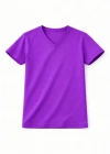 Genç Kız Çocuk V Yaka Tişört Model - Mor