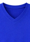 Genç Kız Çocuk V Yaka Tişört Model - Saks Mavisi