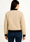 Kadın Bomber Mont Ceket Fermuarlı Kapitone İçi Astarlı Su İtici Regular Fit Yandan - bej