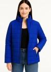 Kadın Bomber Mont Ceket – Su İtici Kumaş, Kapitone Astarlı, Fermuarlı, Kışlık - Saks Mavisi