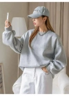Kadın Düz Bisiklet Yaka Sweat - Gri