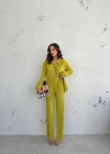 Kadın Gömlek Ve Pantolon Takım - Açık Yeşil