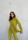 Kadın Gömlek Ve Pantolon Takım - Açık Yeşil