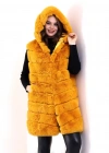 Kadın Reks Kapüşonlu Yelek - Sarı