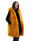 Kadın Reks Kapüşonlu Yelek - Sarı