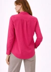 Kadın Uzun Kollu Gömlek Düğmeli Klasik Yaka Günlük ve Ofis Şıklığına uygun - Fuşya