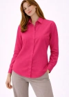 Kadın Uzun Kollu Gömlek Düğmeli Klasik Yaka Günlük ve Ofis Şıklığına uygun - Fuşya