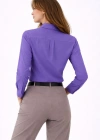 Kadın Uzun Kollu Gömlek Düğmeli Klasik Yaka Günlük ve Ofis Şıklığına uygun - Mor