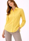 Kadın Uzun Kollu Gömlek Düğmeli Klasik Yaka Günlük ve Ofis Şıklığına uygun - Sarı