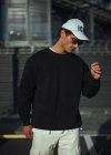 Kışlık Bisiklet Yaka Üç İplik Basic SweatShirt - Siyah