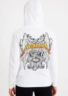 Metallica İki İplik Kapüşonlu Ön ve Arka Baskılı hoodie - Beyaz