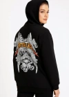 Metallica İki İplik Kapüşonlu Ön ve Arka Baskılı hoodie - Siyah